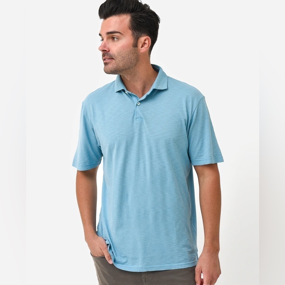 Peter Millar Crown Crafted Blue Journeyman Jersey Polo M